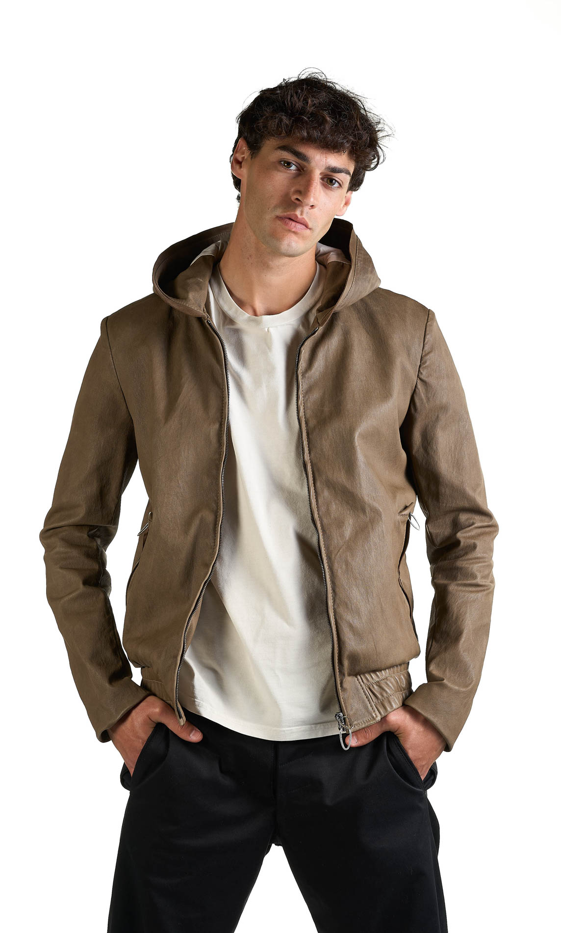 DANIELE BASTA LEATHER AND SILVER JACKET